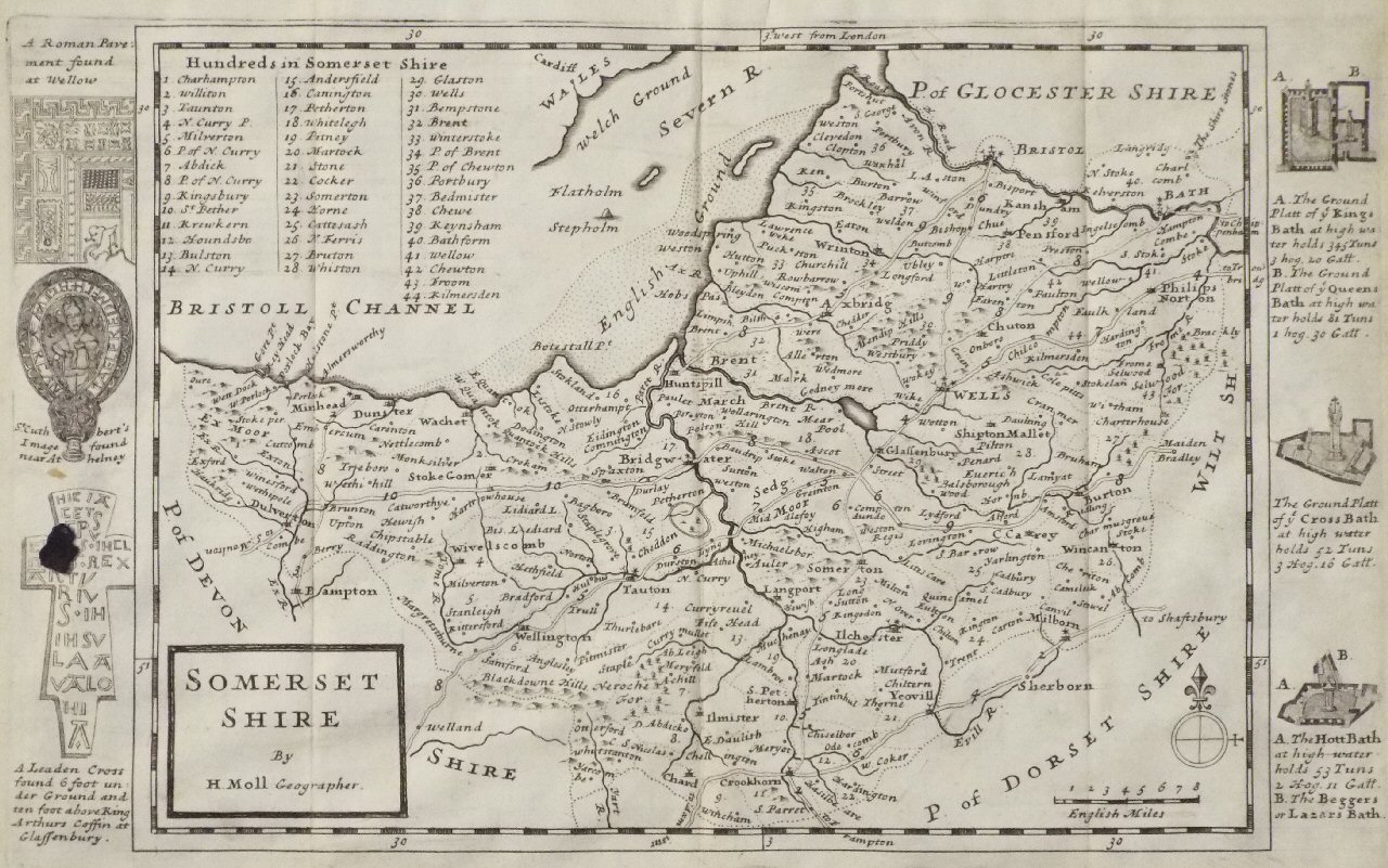 Map of Somerset - Moll